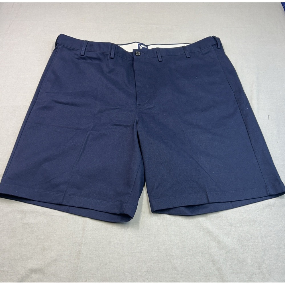 Lands' End Men's‎ Chino Shorts 46T Tall Navy Blue Flat Front Comfort Waist